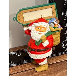 1989 HALLMARK KEEPSAKE ORNAMENT A VISIT FROM SANTA ADD YOUR NAME